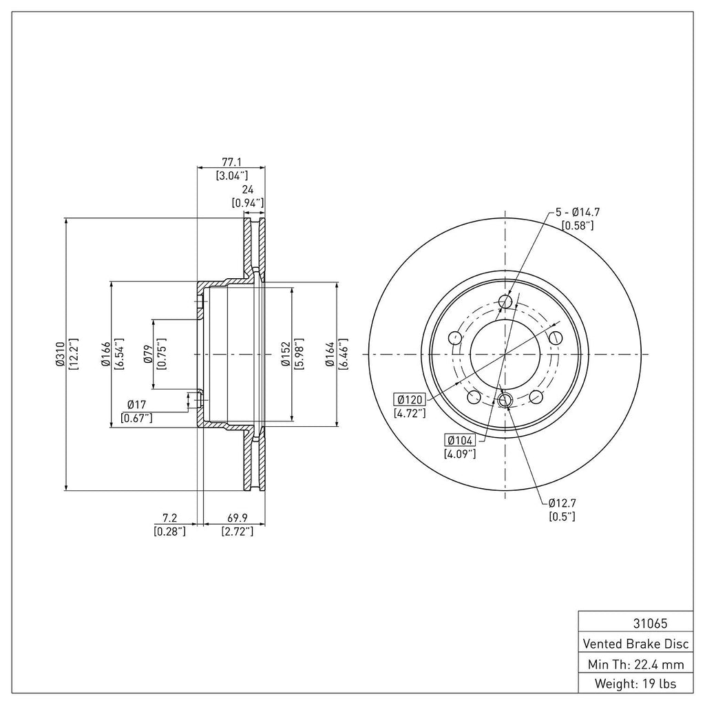 R1 Concepts Disc Brake Rotor ERE-31065