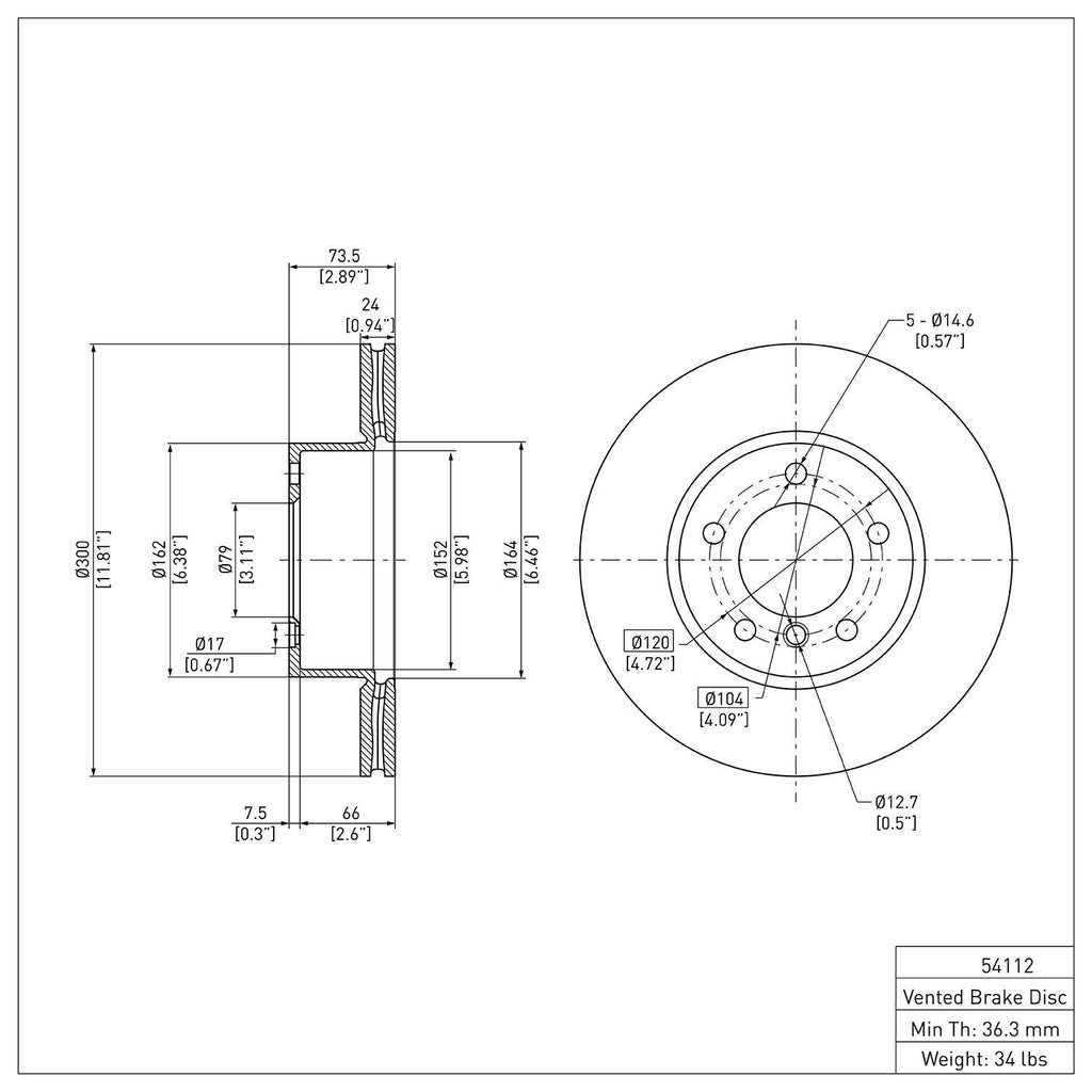 R1 Concepts Disc Brake Rotor ERE-31067