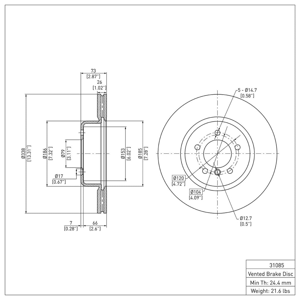 R1 Concepts Disc Brake Rotor ERE-31085
