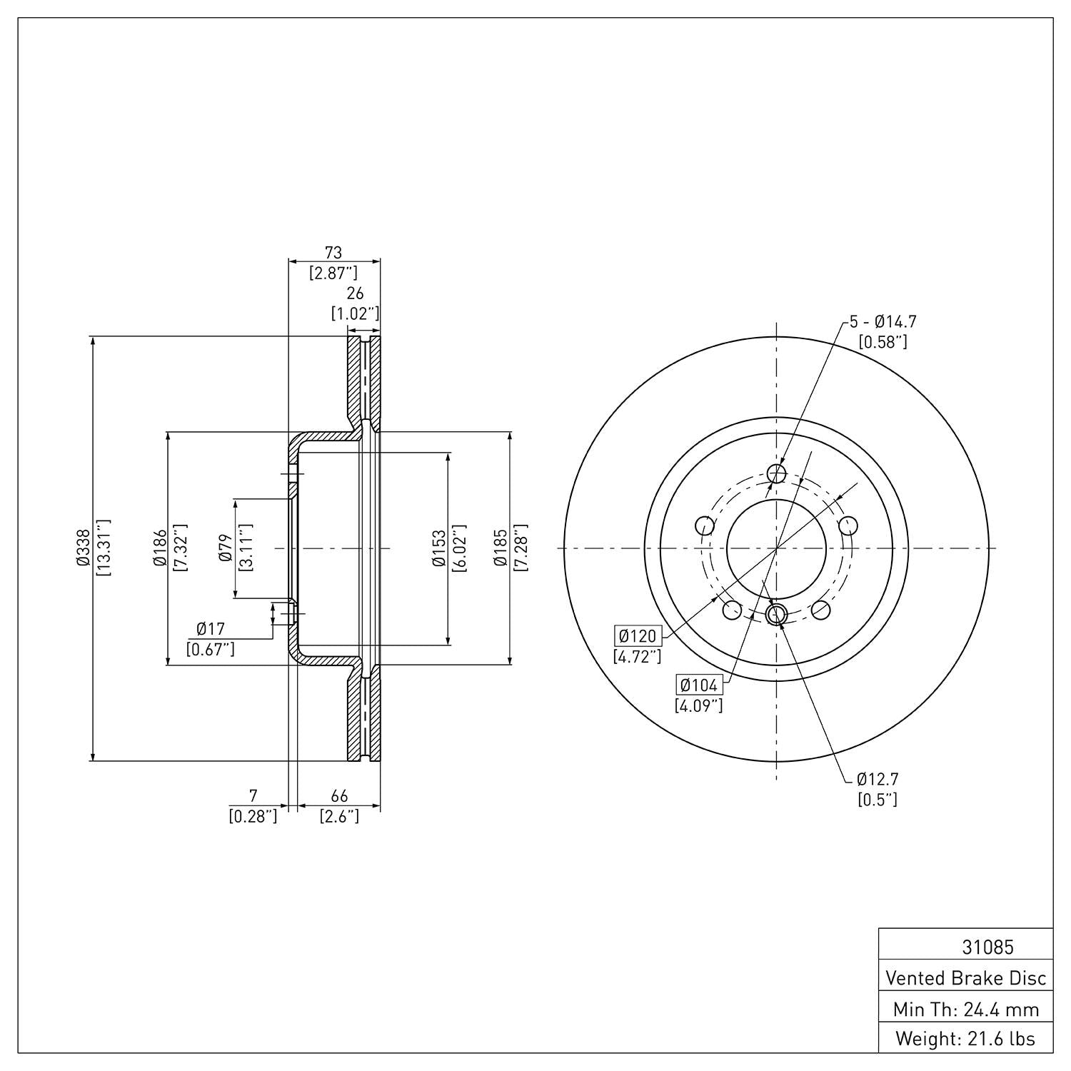 R1 Concepts Disc Brake Rotor ERE-31085