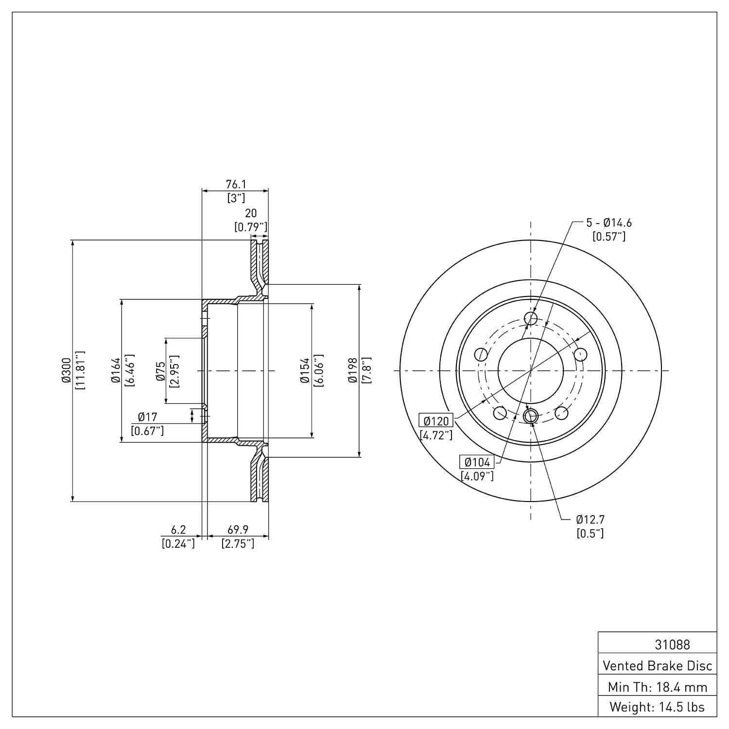 R1 Concepts Disc Brake Rotor ERE-31088