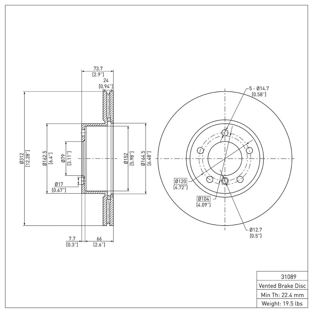 R1 Concepts Disc Brake Rotor ERE-31089
