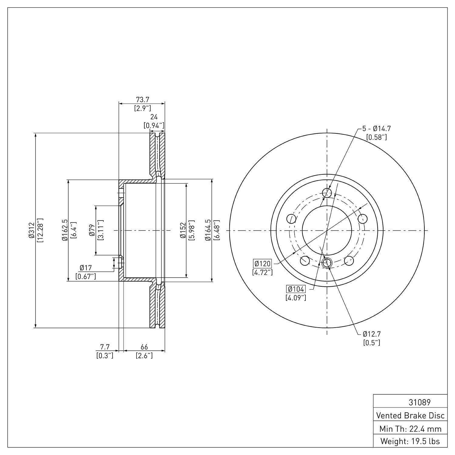 R1 Concepts Disc Brake Rotor ERE-31089