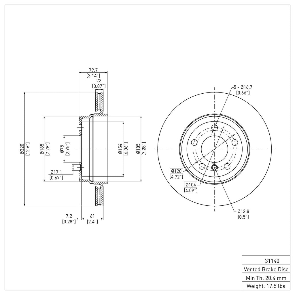 R1 Concepts Disc Brake Rotor ERE-31140