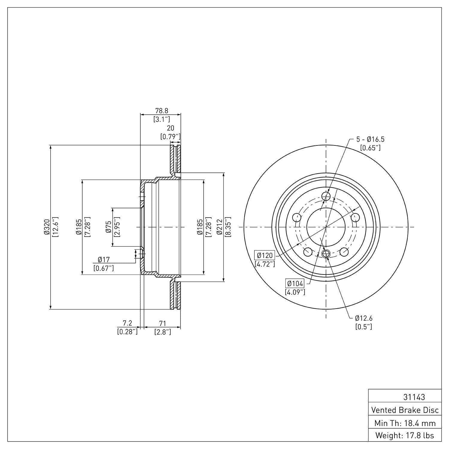 R1 Concepts Disc Brake Rotor ERE-31143