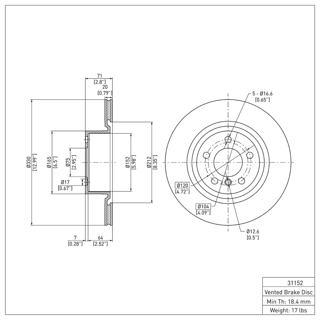 R1 Concepts Disc Brake Rotor ERE-31152