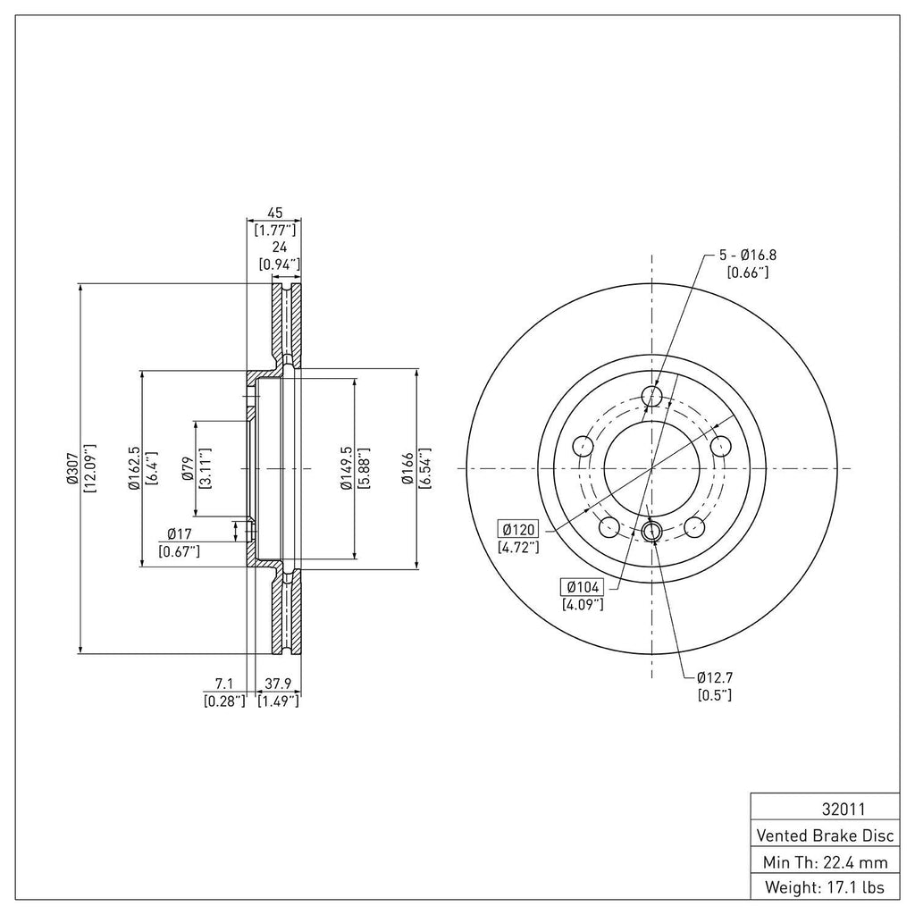 R1 Concepts Disc Brake Rotor ERE-32011
