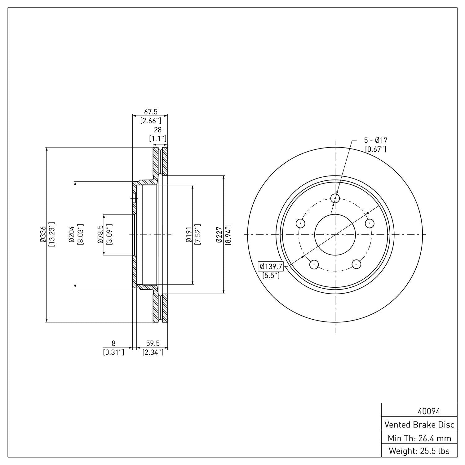 R1 Concepts Disc Brake Rotor ERE-40094