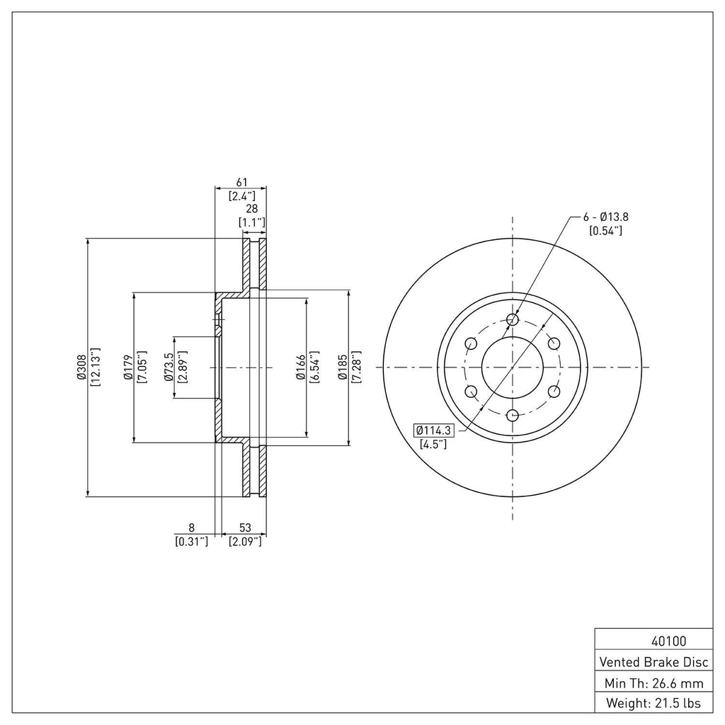 R1 Concepts Disc Brake Rotor ERE-40100