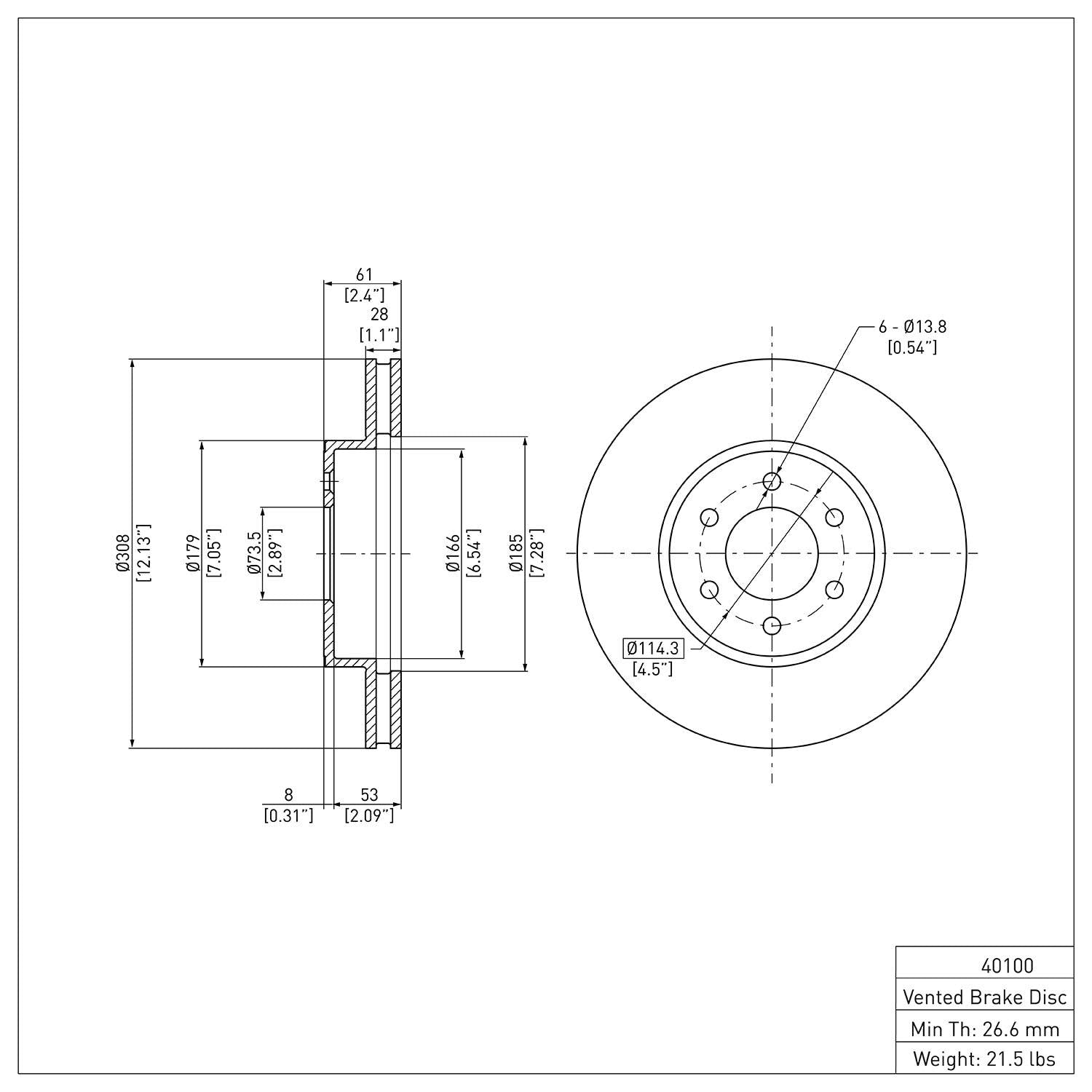 R1 Concepts Disc Brake Rotor ERE-40100