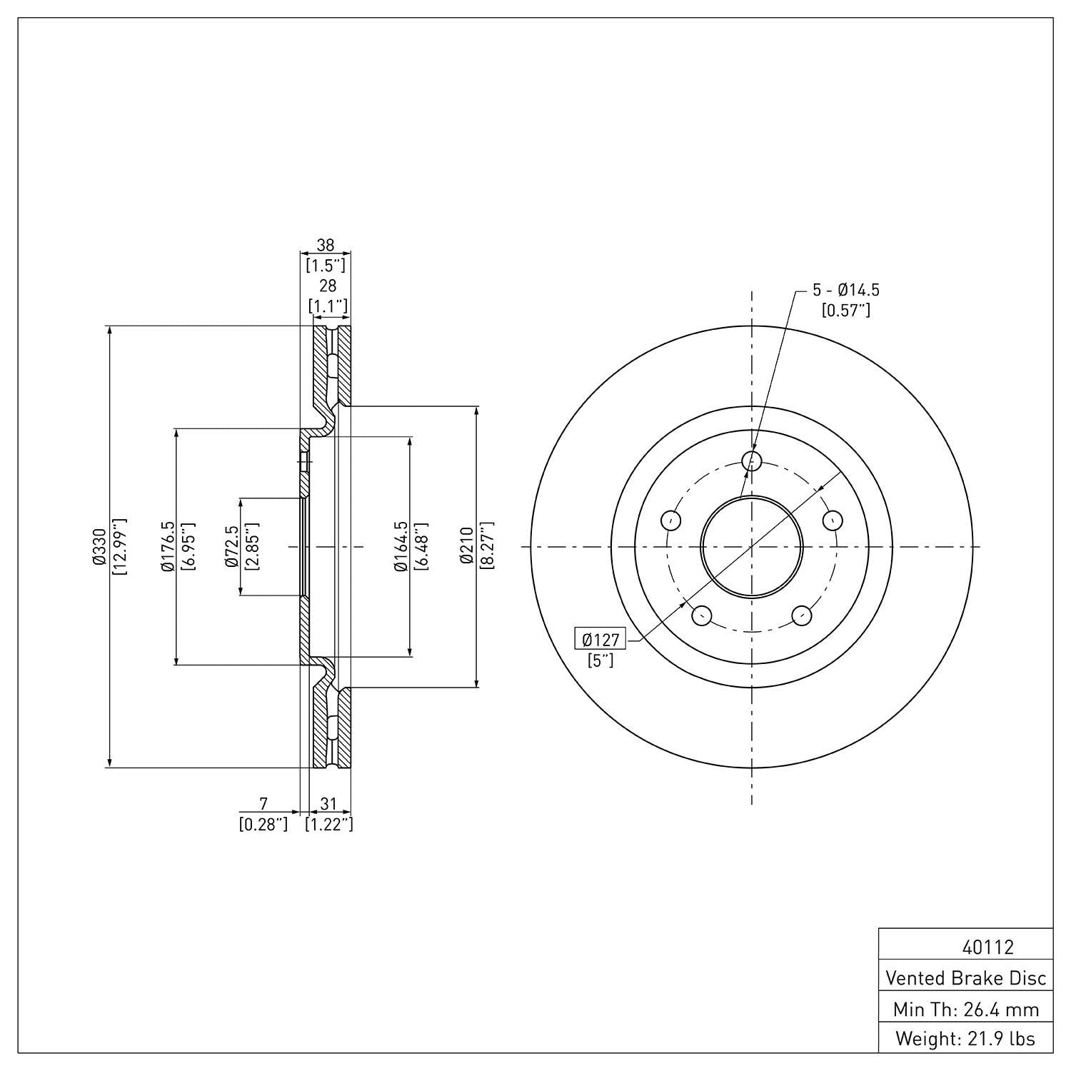 R1 Concepts Disc Brake Rotor ERE-40112