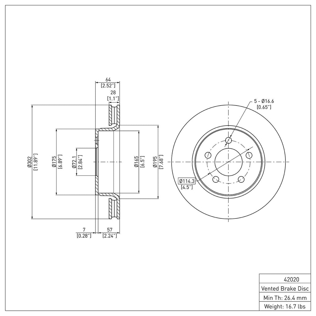R1 Concepts Disc Brake Rotor ERE-42020