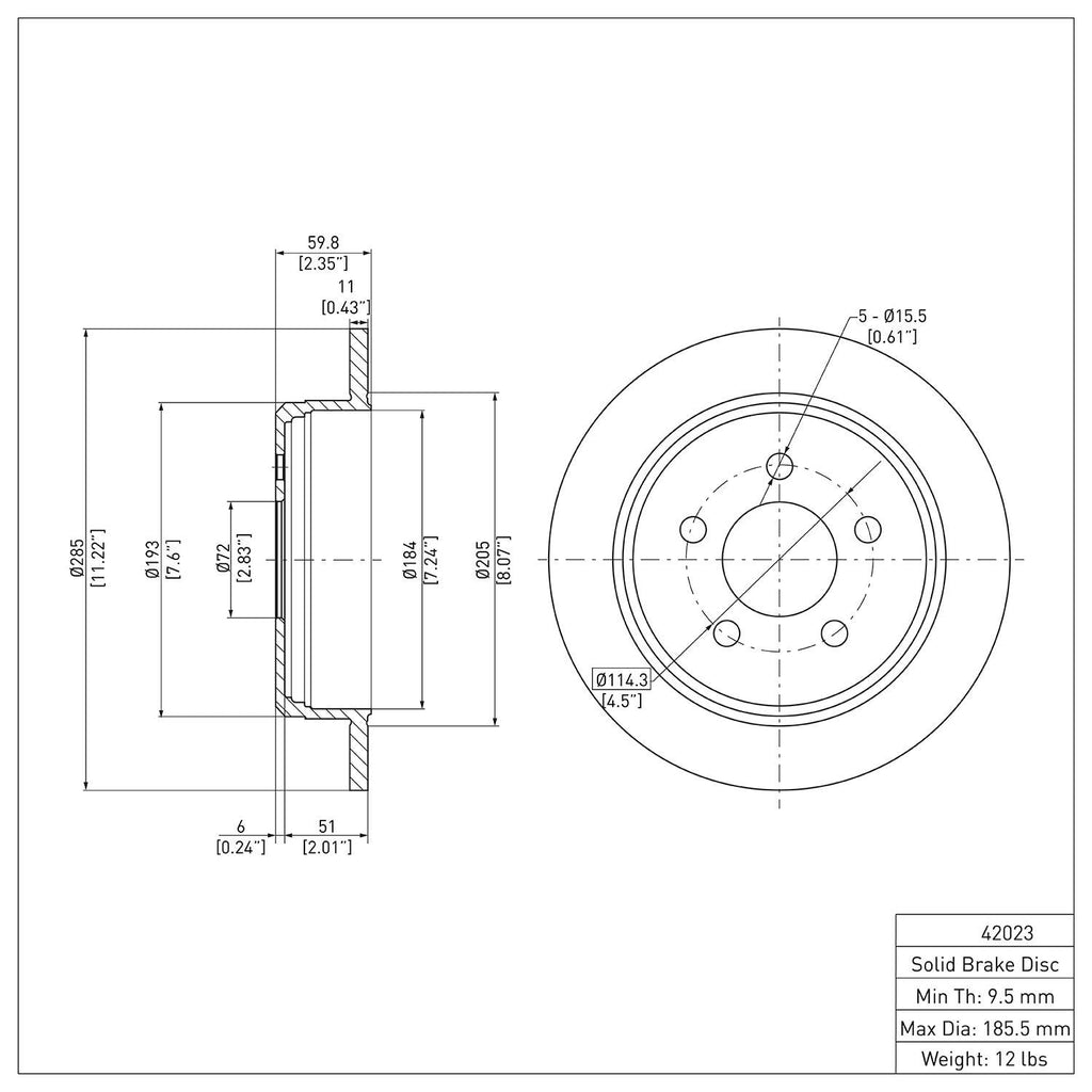 R1 Concepts Disc Brake Rotor ERE-42023