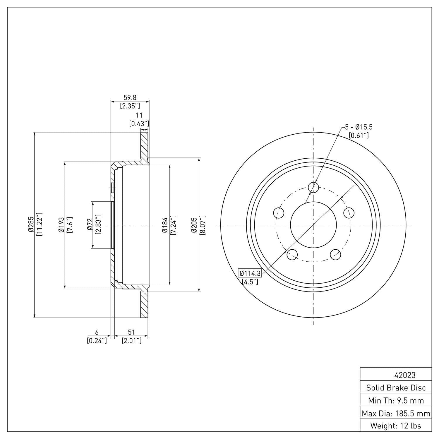 R1 Concepts Disc Brake Rotor ERE-42023
