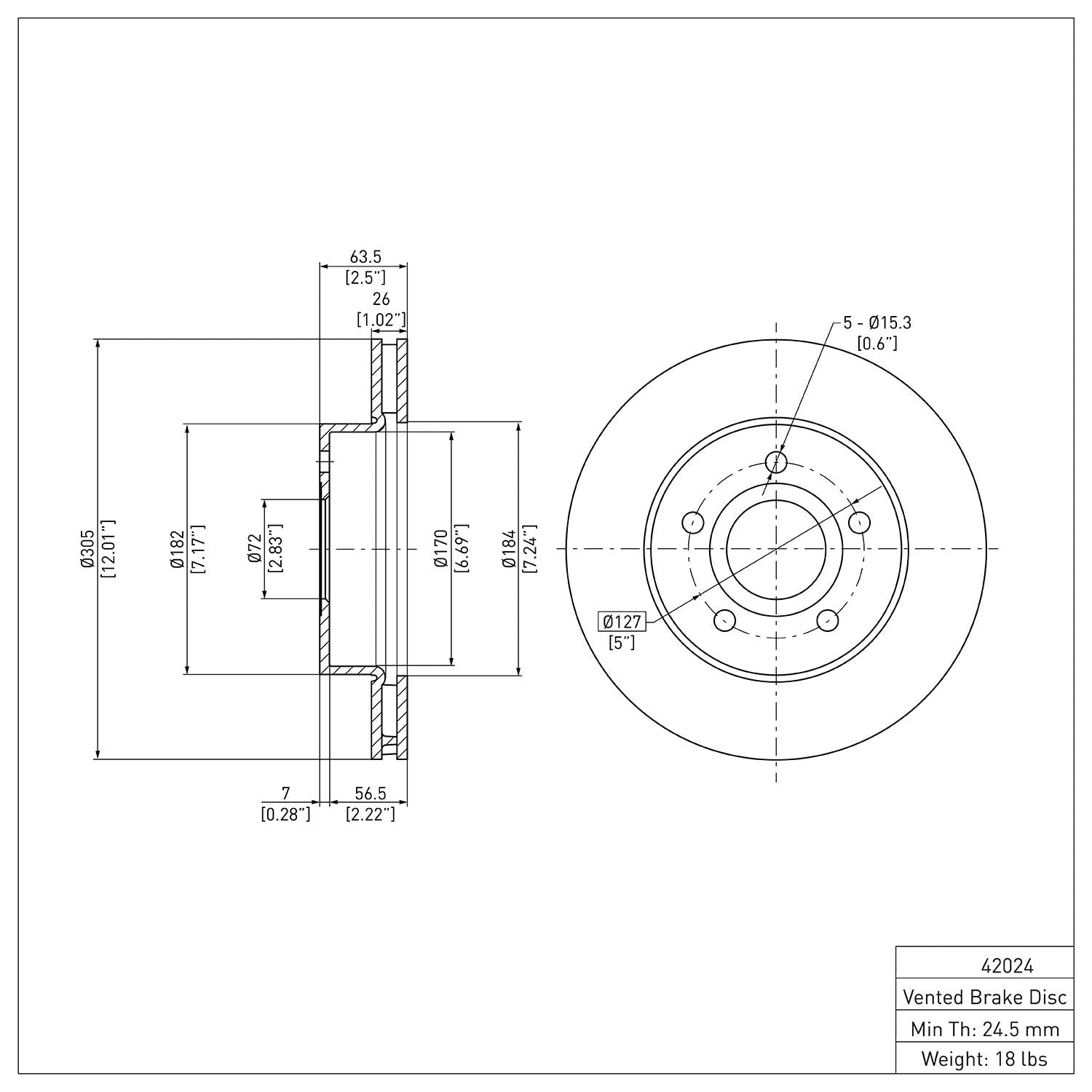 R1 Concepts Disc Brake Rotor ERE-42024