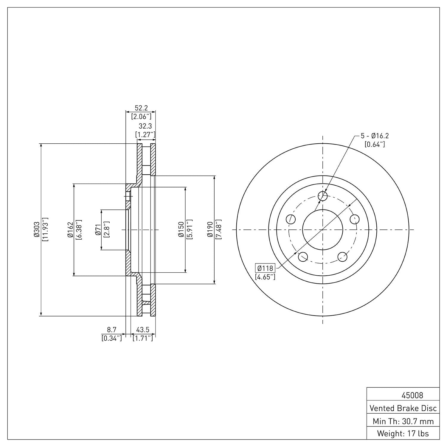 R1 Concepts Disc Brake Rotor ERE-45008