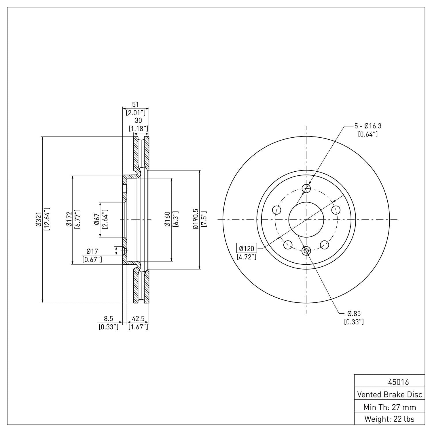 R1 Concepts Disc Brake Rotor ERE-45016