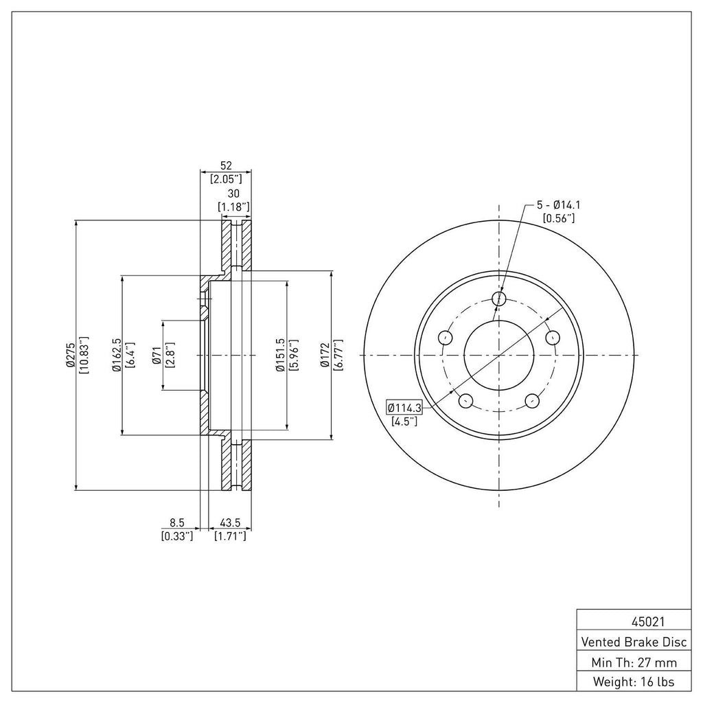 R1 Concepts Disc Brake Rotor ERE-45021