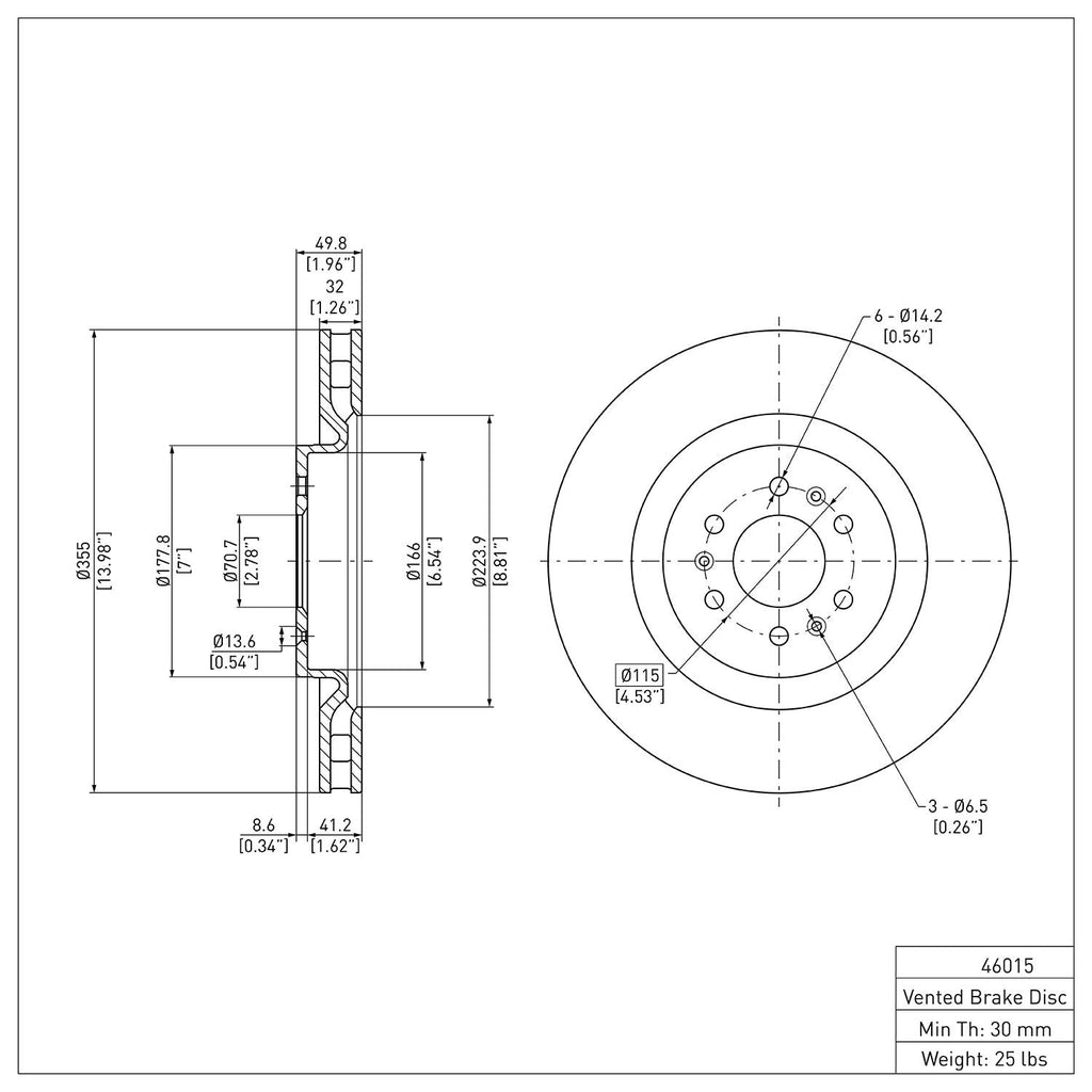 R1 Concepts Disc Brake Rotor ERE-46015