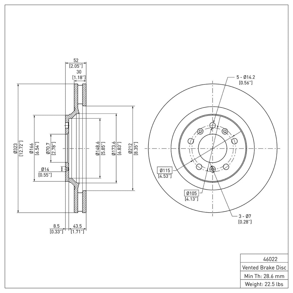 R1 Concepts Disc Brake Rotor ERE-46022