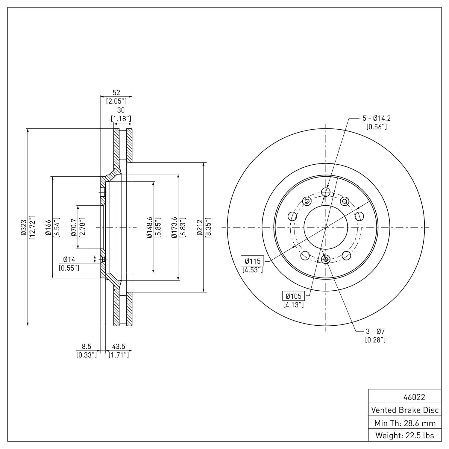 R1 Concepts Disc Brake Rotor ERE-46022