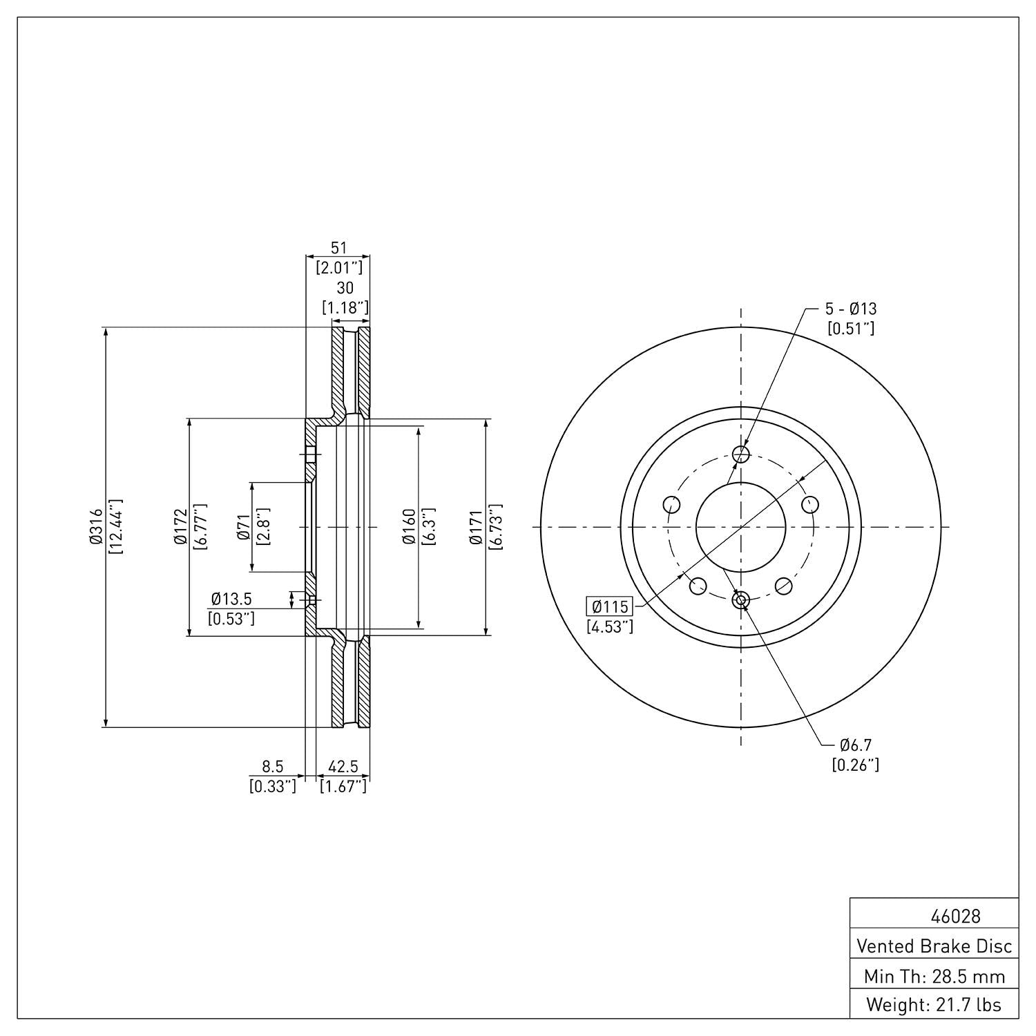 R1 Concepts Disc Brake Rotor ERE-46028
