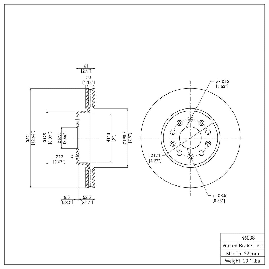 R1 Concepts Disc Brake Rotor ERE-46038