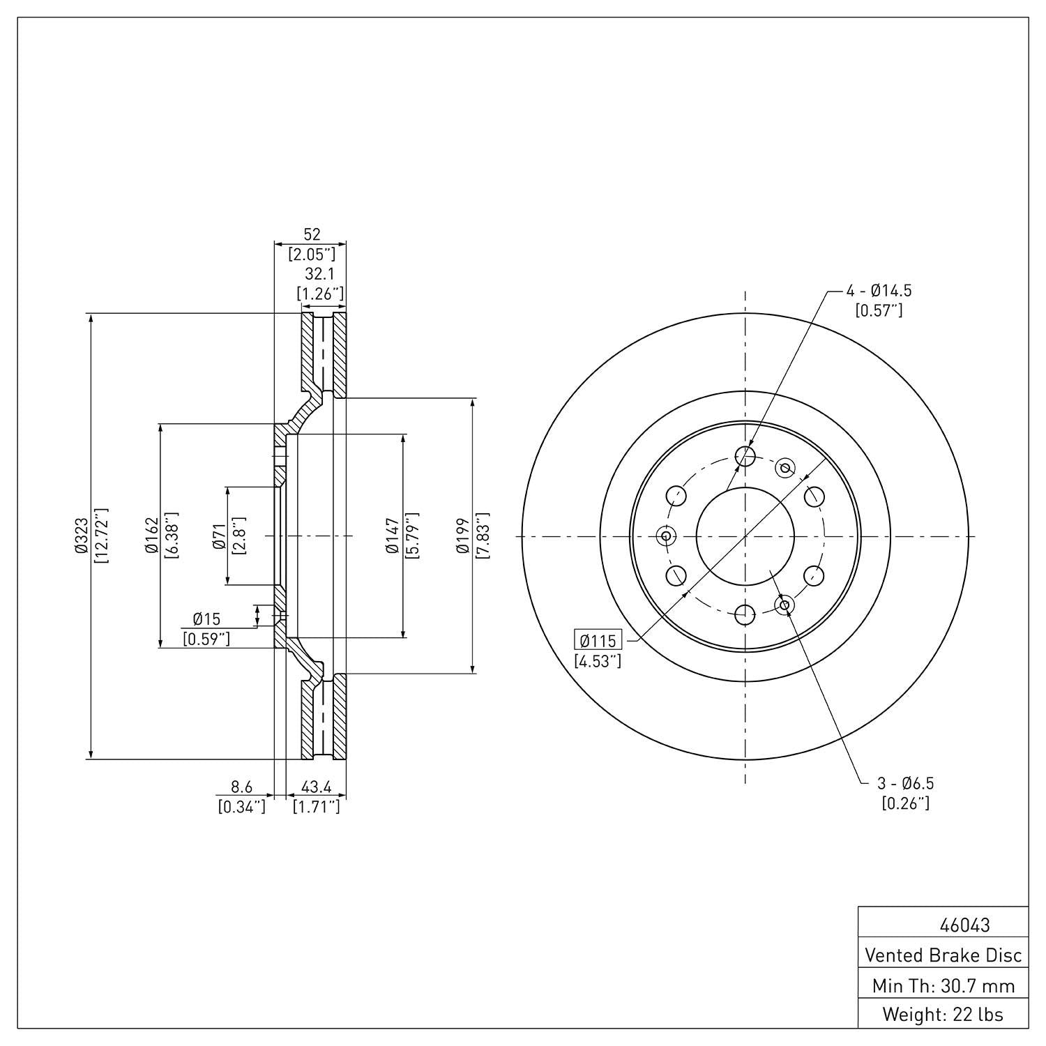 R1 Concepts Disc Brake Rotor ERE-46043
