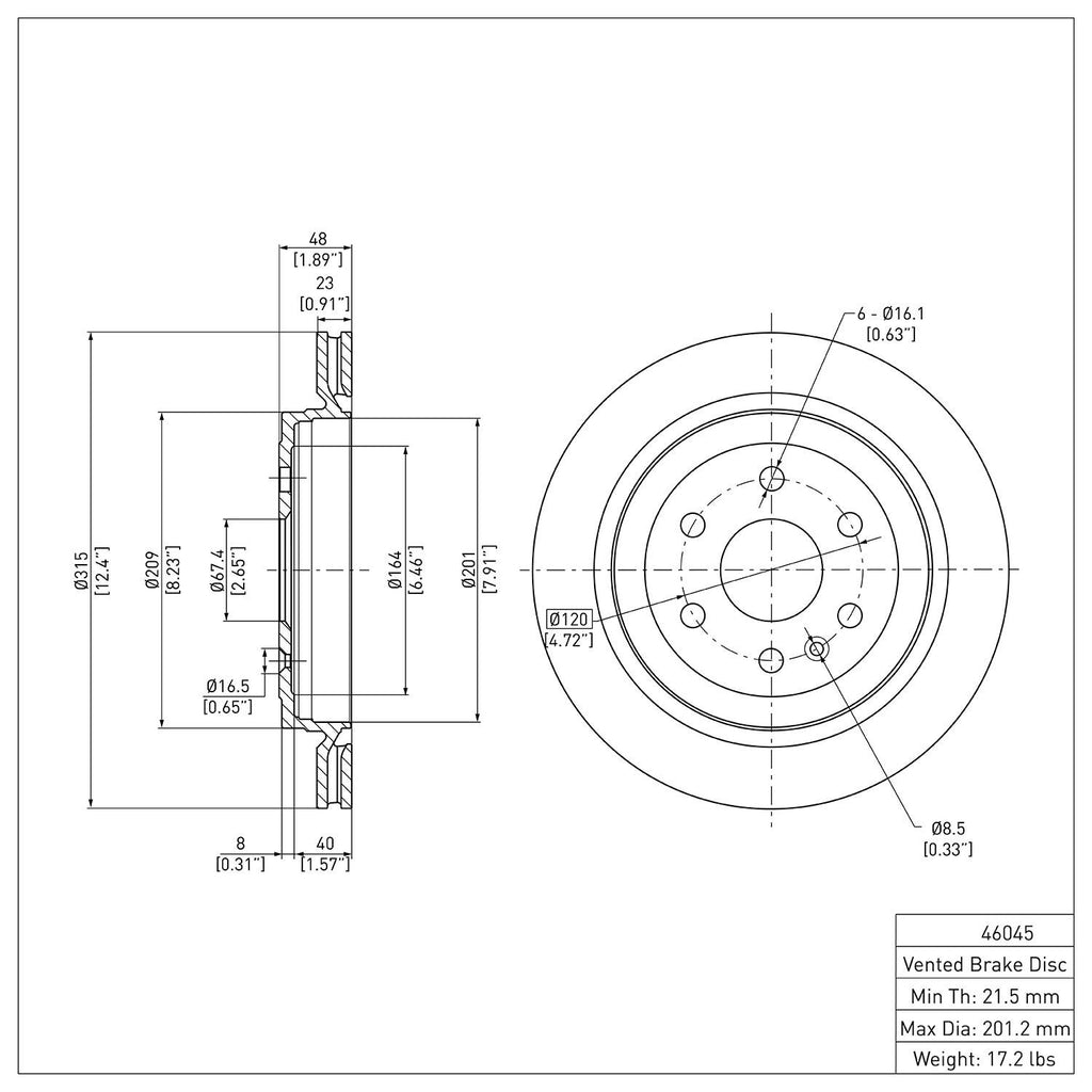 R1 Concepts Disc Brake Rotor ERE-46045