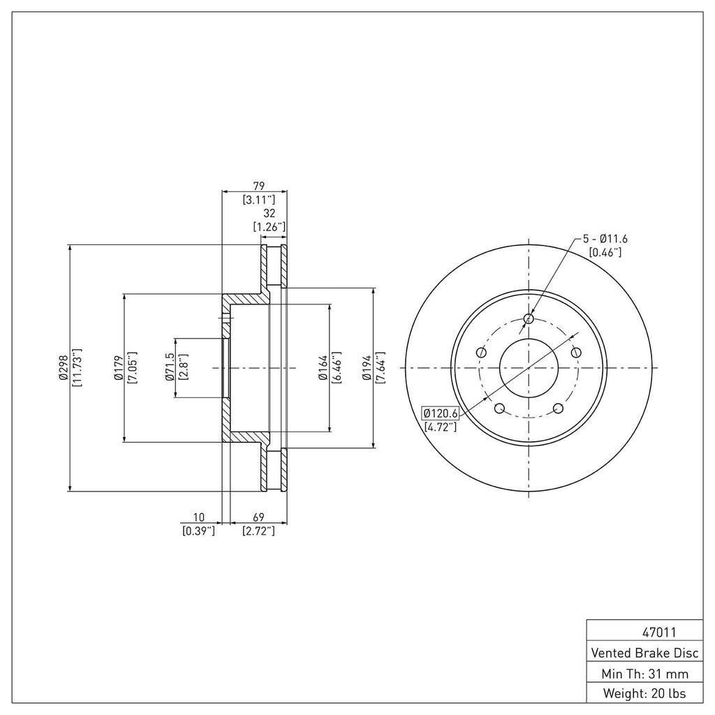 R1 Concepts Disc Brake Rotor ERE-47011
