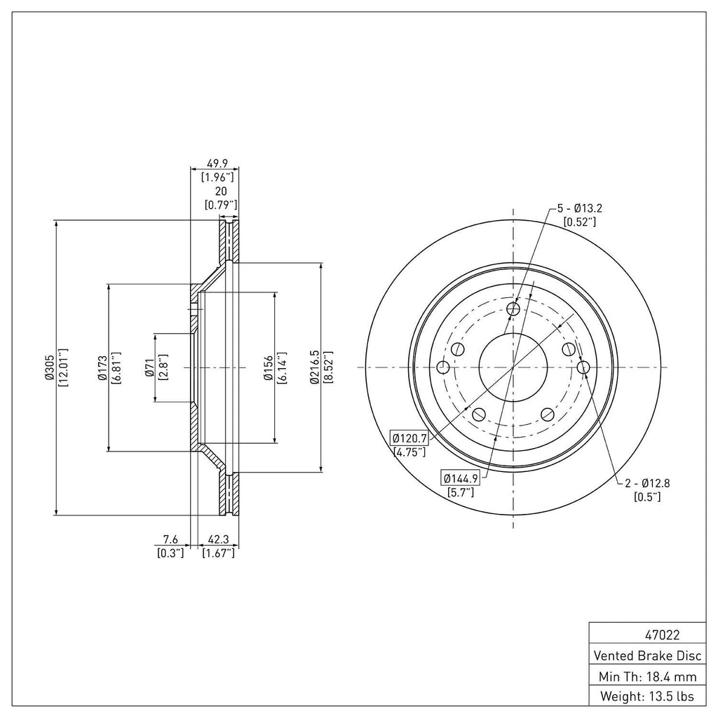 R1 Concepts Disc Brake Rotor ERE-47022