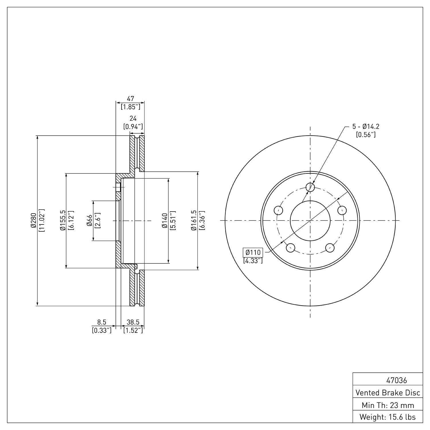 R1 Concepts Disc Brake Rotor ERE-47036
