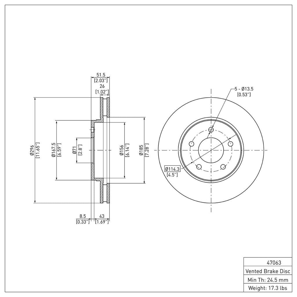 R1 Concepts Disc Brake Rotor ERE-47063