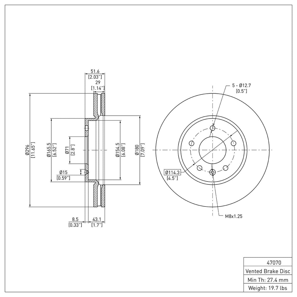 R1 Concepts Disc Brake Rotor ERE-47070