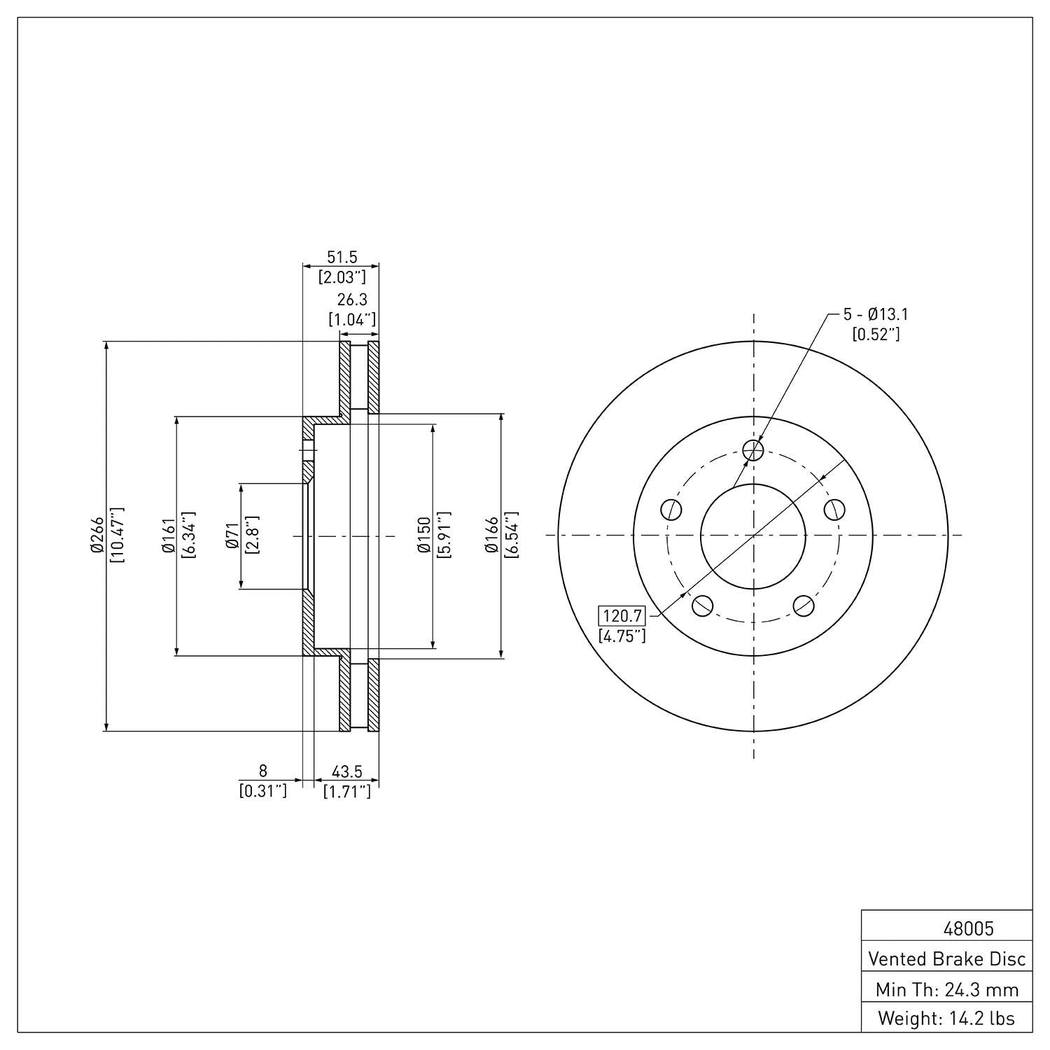 R1 Concepts Disc Brake Rotor ERE-48005