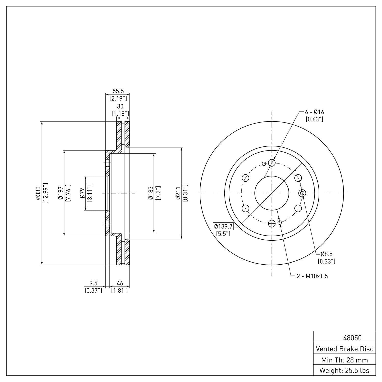 R1 Concepts Disc Brake Rotor ERE-48050