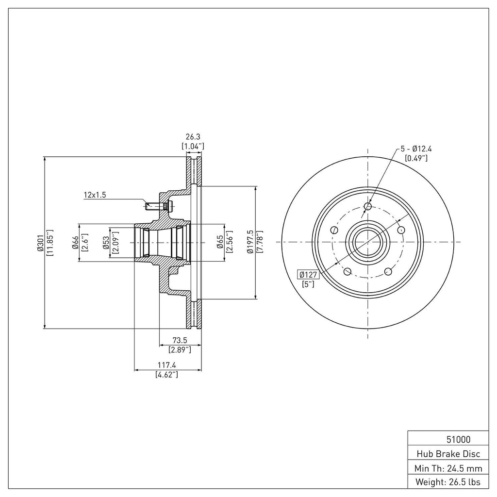 R1 Concepts Disc Brake Rotor ERE-51000