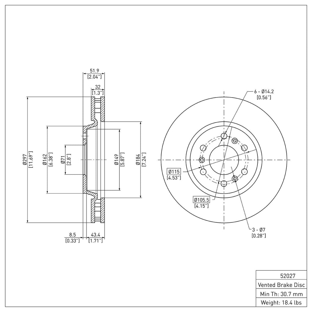 R1 Concepts Disc Brake Rotor ERE-52027