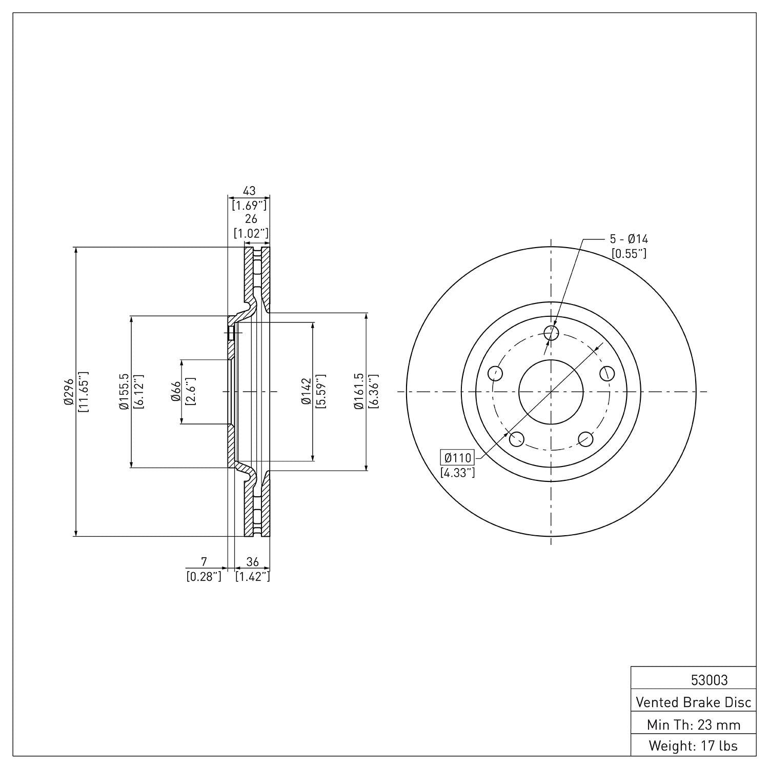 R1 Concepts Disc Brake Rotor ERE-53003