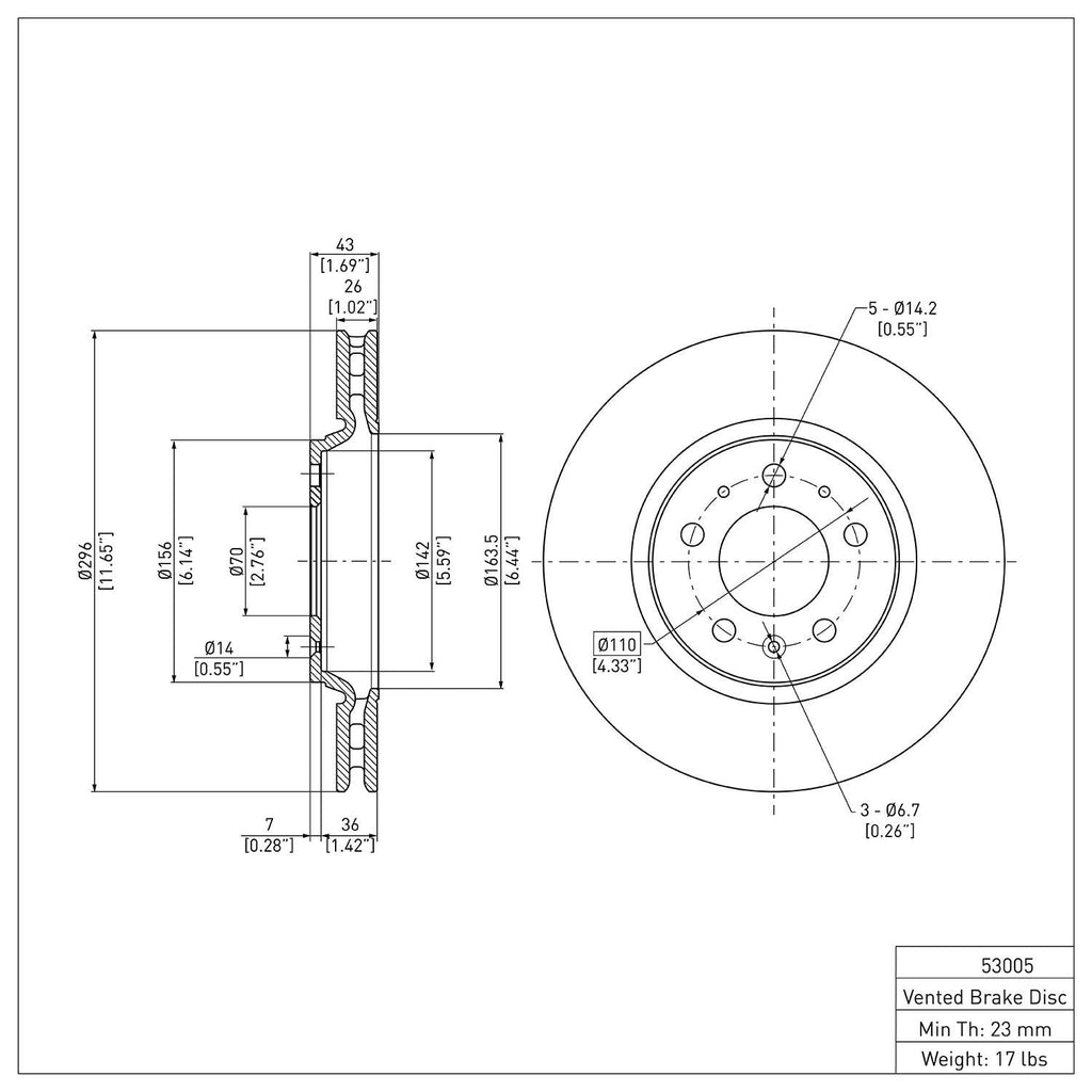 R1 Concepts Disc Brake Rotor ERE-53005