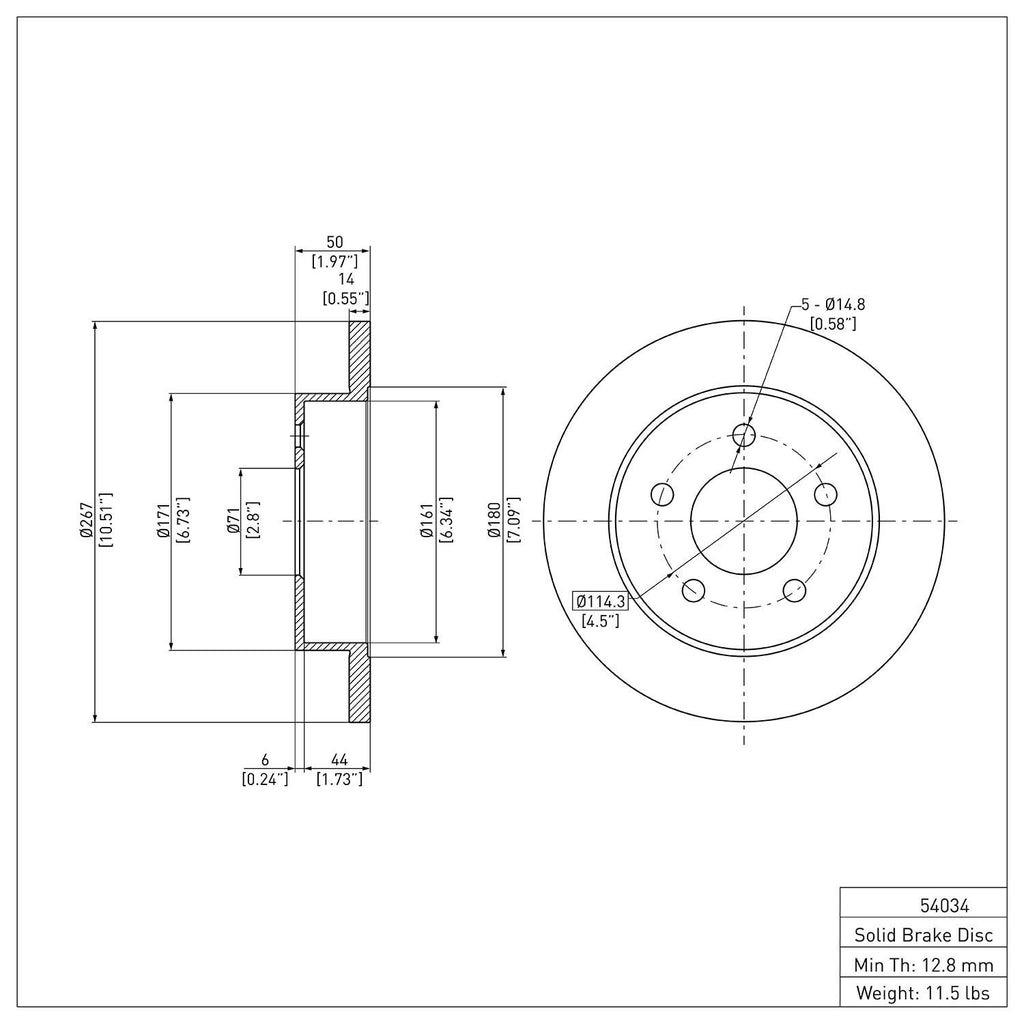 R1 Concepts Disc Brake Rotor ERE-54034