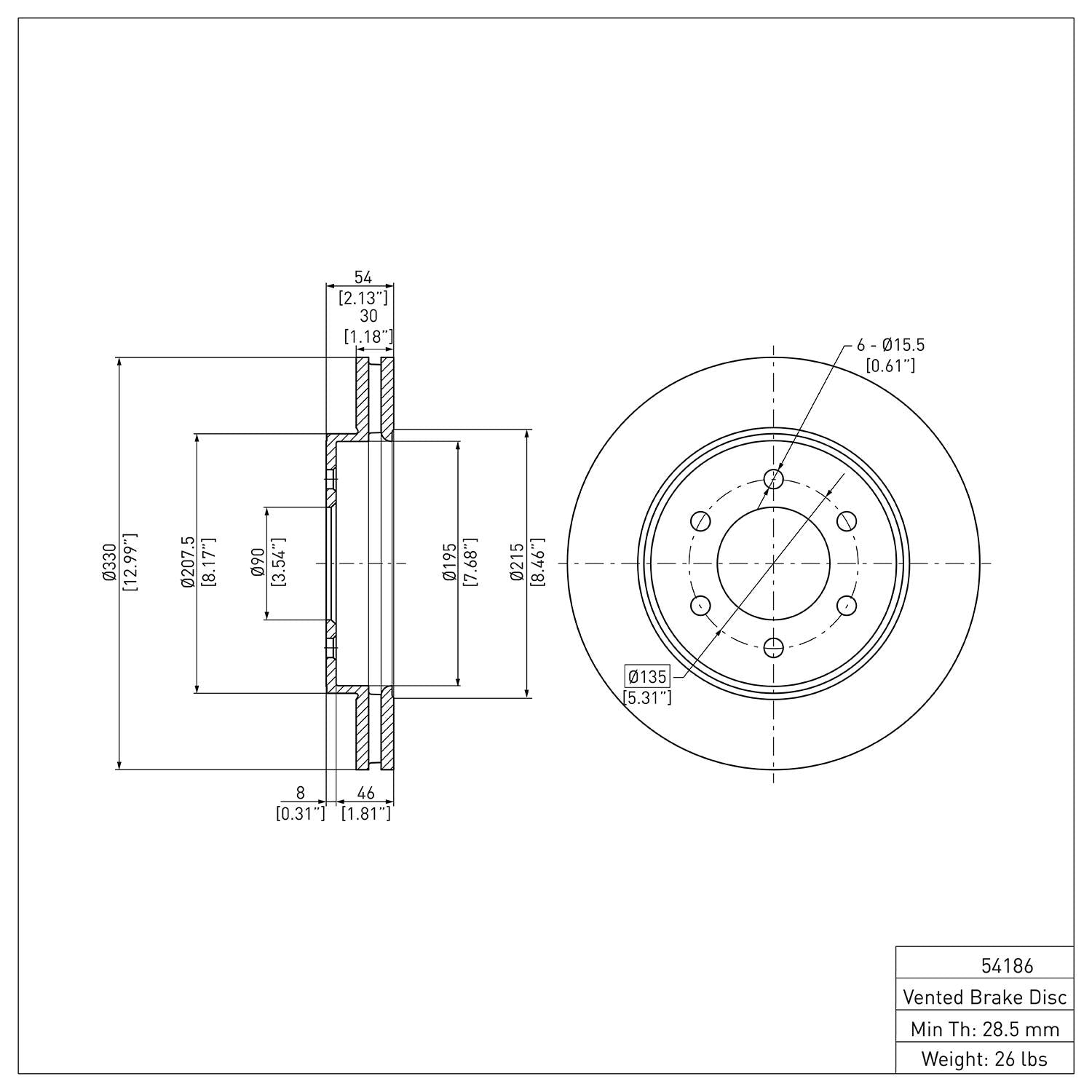 R1 Concepts Disc Brake Rotor ERE-54186