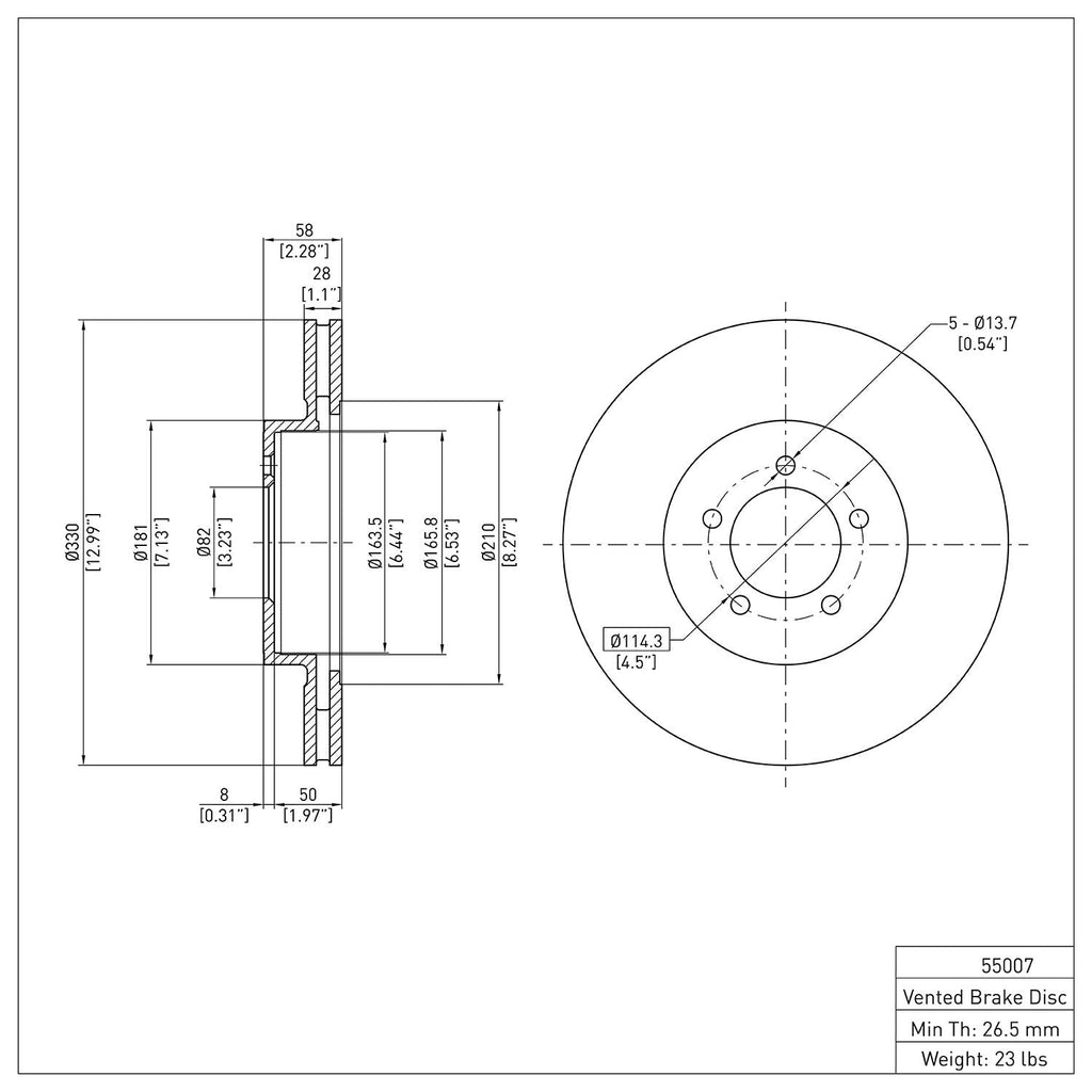 R1 Concepts Disc Brake Rotor ERE-55007