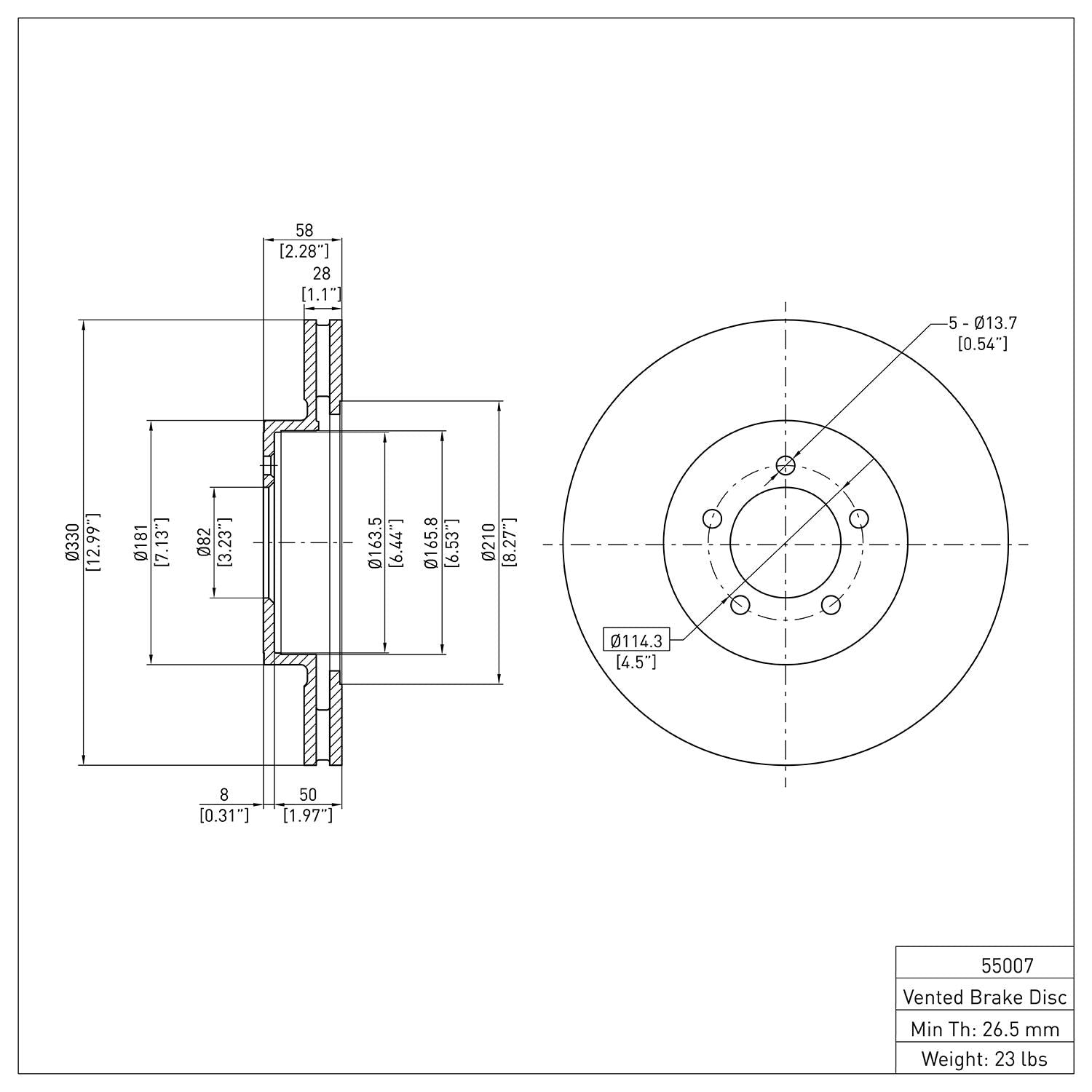 R1 Concepts Disc Brake Rotor ERE-55007