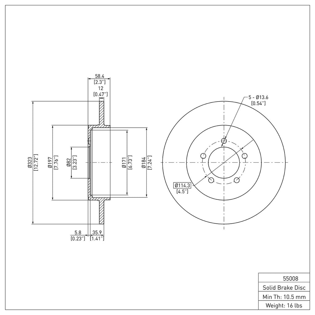 R1 Concepts Disc Brake Rotor ERE-55008