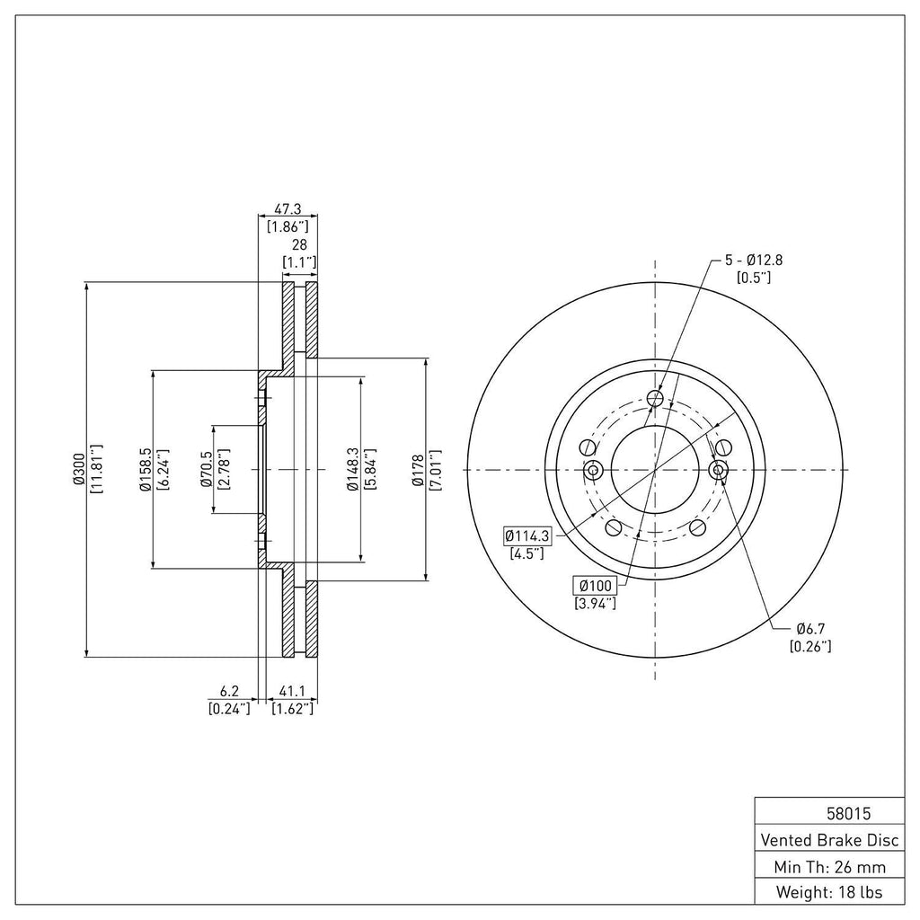 R1 Concepts Disc Brake Rotor ERE-58015