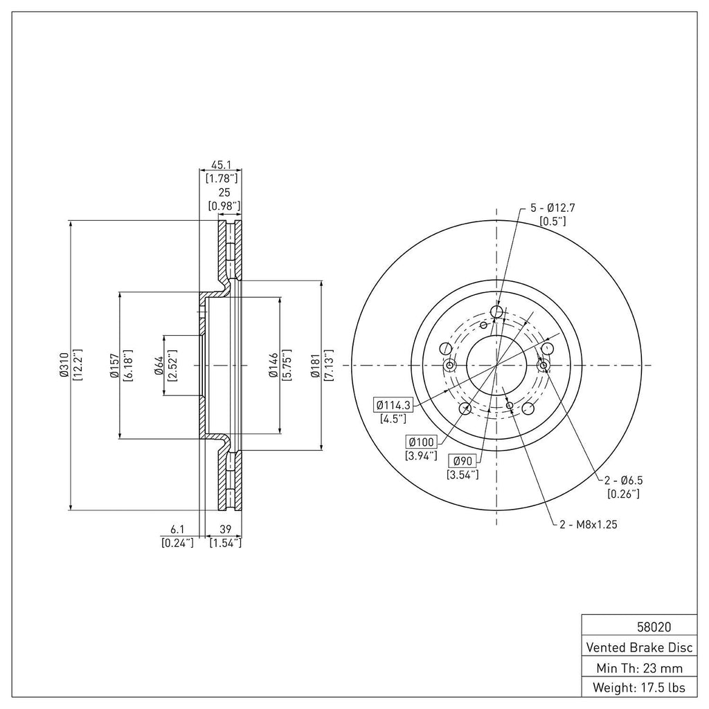 R1 Concepts Disc Brake Rotor ERE-58020