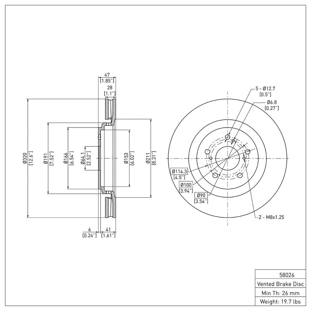 R1 Concepts Disc Brake Rotor ERE-58026