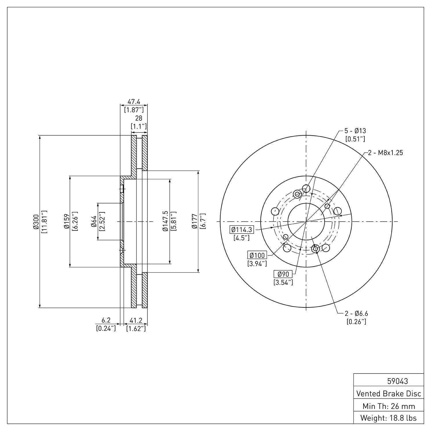 R1 Concepts Disc Brake Rotor ERE-59043