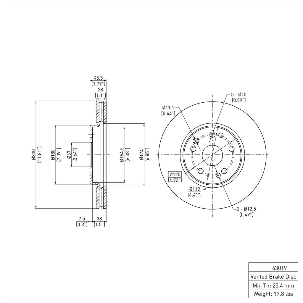 R1 Concepts Disc Brake Rotor ERE-63019